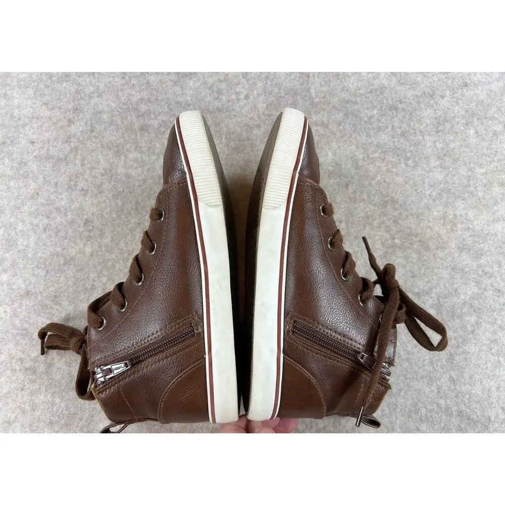Cat & Jack Florian Brown High Top Sneakers Boys Size 2